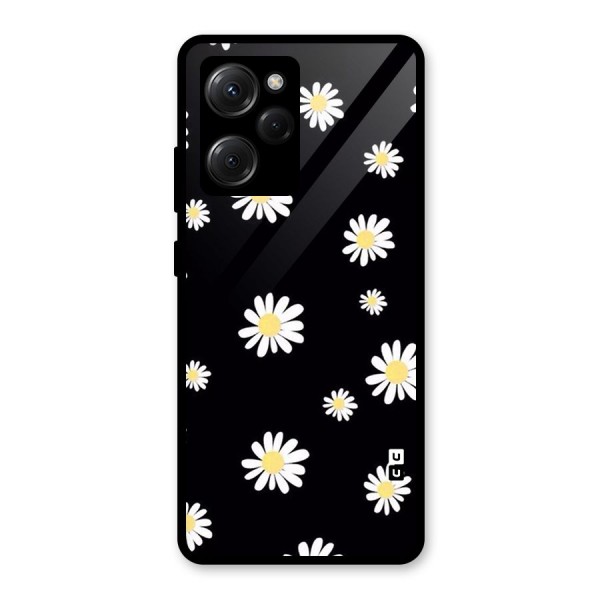 Simple Sunflowers Pattern Glass Back Case for Poco X5 Pro