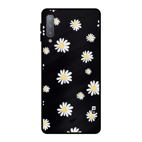 Simple Sunflowers Pattern Metal Back Case for Galaxy A7 (2018)