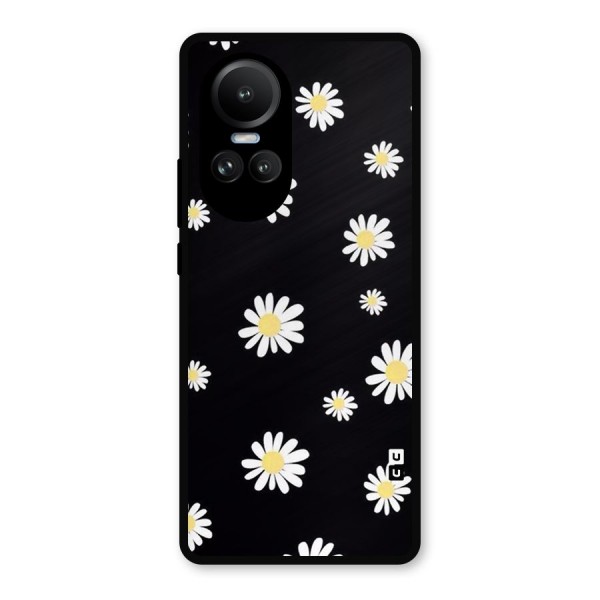 Simple Sunflowers Pattern Metal Back Case for Oppo Reno10 Pro