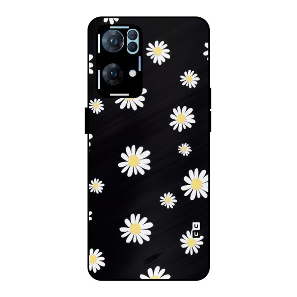 Simple Sunflowers Pattern Metal Back Case for Oppo Reno7 Pro 5G