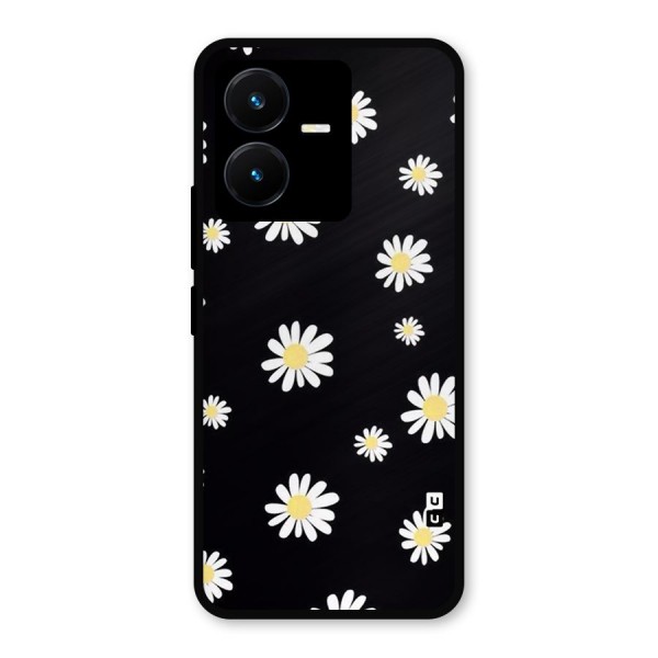 Simple Sunflowers Pattern Metal Back Case for Vivo Y22s
