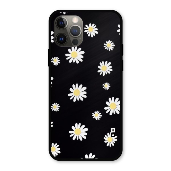 Simple Sunflowers Pattern Metal Back Case for iPhone 12 Pro
