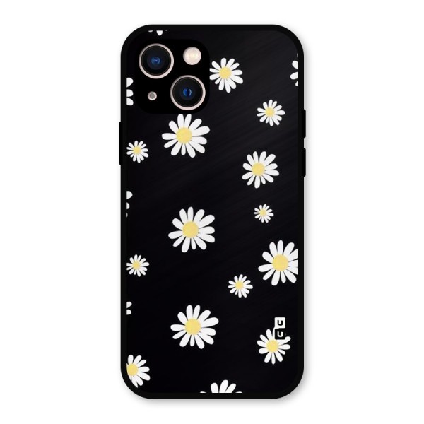 Simple Sunflowers Pattern Metal Back Case for iPhone 13