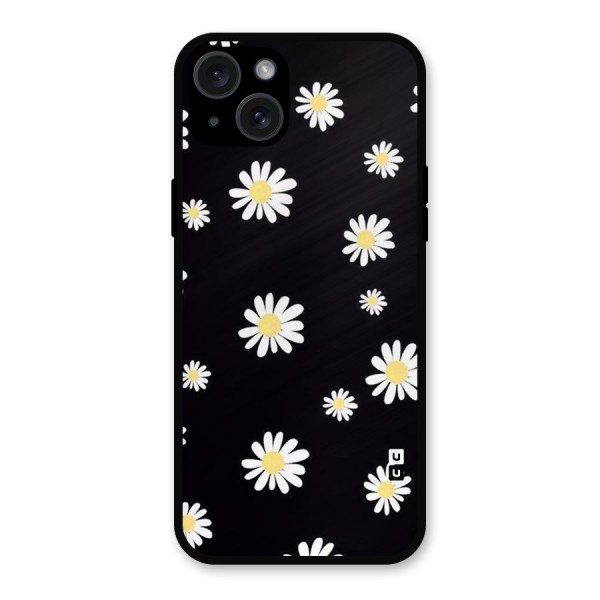 Simple Sunflowers Pattern Metal Back Case for iPhone 15 Plus