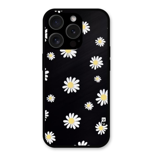 Simple Sunflowers Pattern Metal Back Case for iPhone 15 Pro