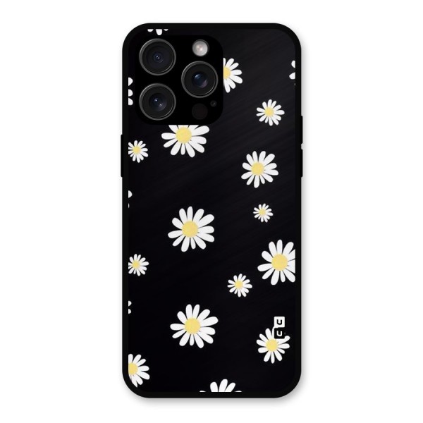 Simple Sunflowers Pattern Metal Back Case for iPhone 15 Pro Max