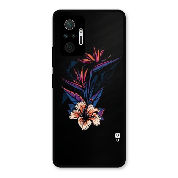 Single Painted Flower Metal Back Case for Redmi Note 10 Pro