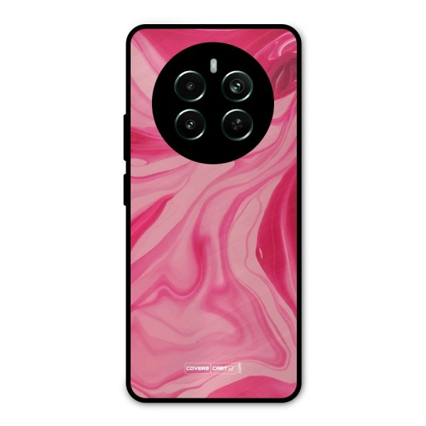 Sizzling Pink Marble Texture Metal Back Case for Realme 12 Plus