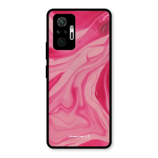 Sizzling Pink Marble Texture Metal Back Case for Redmi Note 10 Pro
