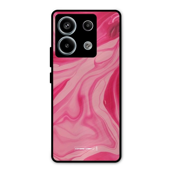 Sizzling Pink Marble Texture Metal Back Case for Redmi Note 13 Pro 5G