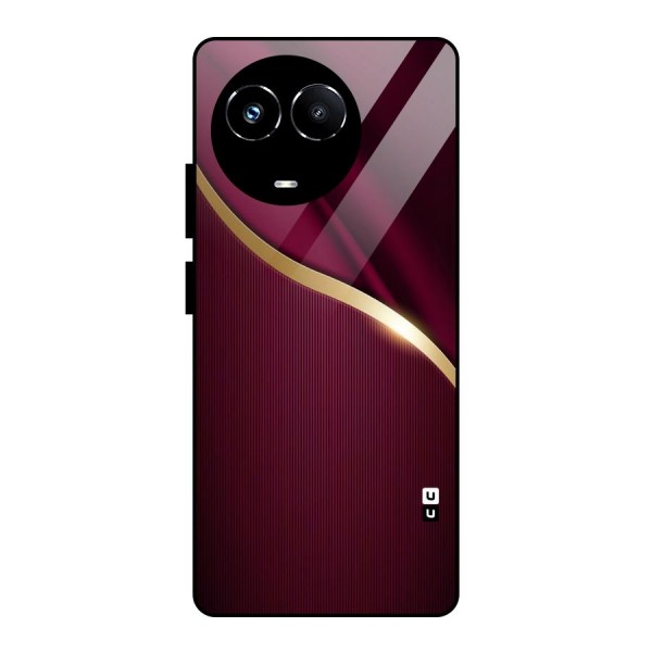Smooth Maroon Glass Back Case for Realme 11X