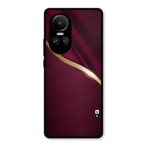 Smooth Maroon Metal Back Case for Oppo Reno10 Pro