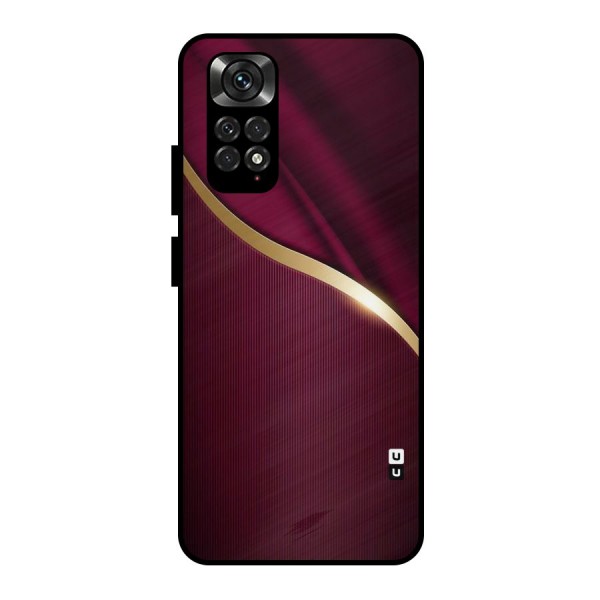 Smooth Maroon Metal Back Case for Redmi Note 11 Pro