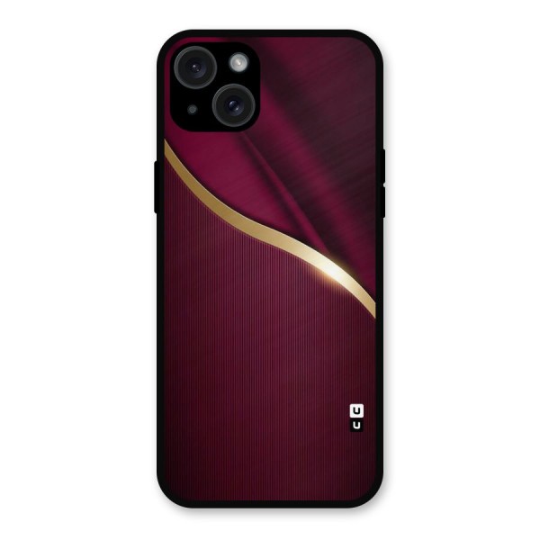 Smooth Maroon Metal Back Case for iPhone 15 Plus