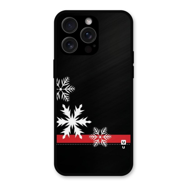 Snowflake Ribbon Metal Back Case for iPhone 15 Pro Max