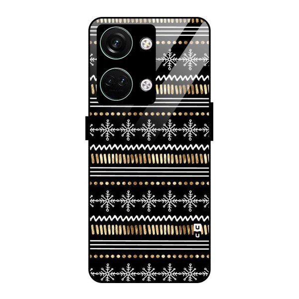 Snowflakes Gold Glass Back Case for Oneplus Nord 3