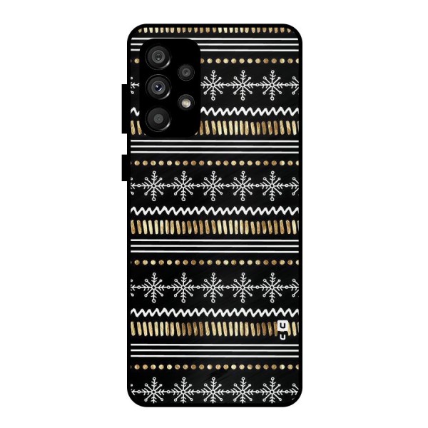 Snowflakes Gold Metal Back Case for Galaxy A73 5G