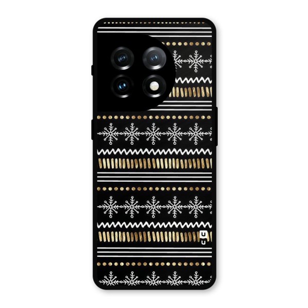 Snowflakes Gold Metal Back Case for OnePlus 11