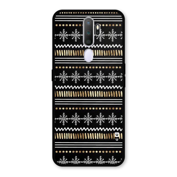 Snowflakes Gold Metal Back Case for Oppo A9 (2020)