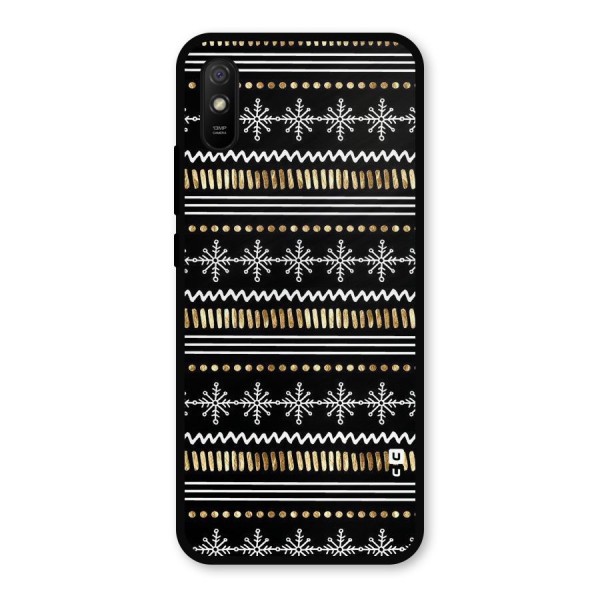 Snowflakes Gold Metal Back Case for Redmi 9i