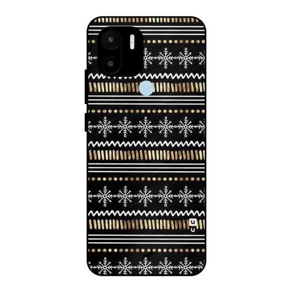 Snowflakes Gold Metal Back Case for Redmi A1+
