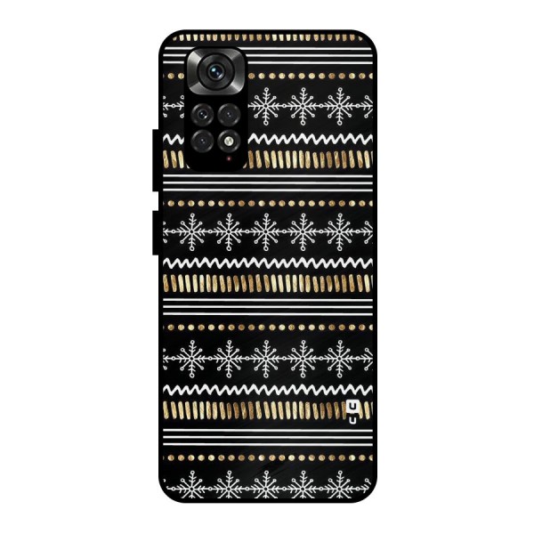 Snowflakes Gold Metal Back Case for Redmi Note 11 Pro