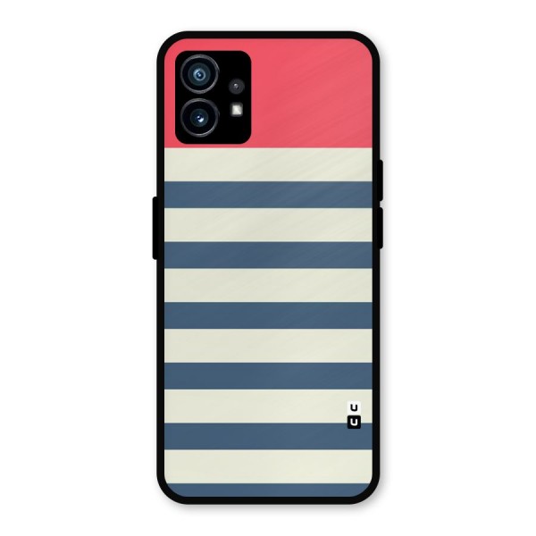 Solid Orange And Stripes Metal Back Case for Nothing Phone 1