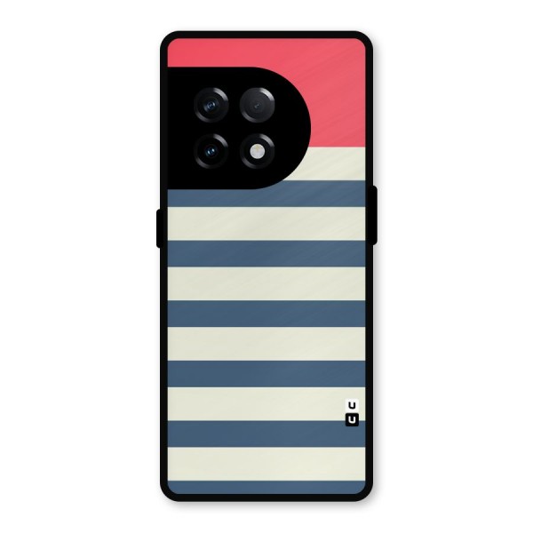 Solid Orange And Stripes Metal Back Case for OnePlus 11R