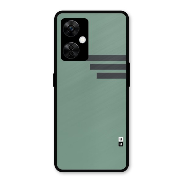 Solid Sports Stripe Metal Back Case for OnePlus Nord CE 3 Lite