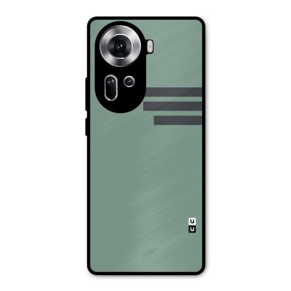 Solid Sports Stripe Metal Back Case for Oppo Reno11 5G