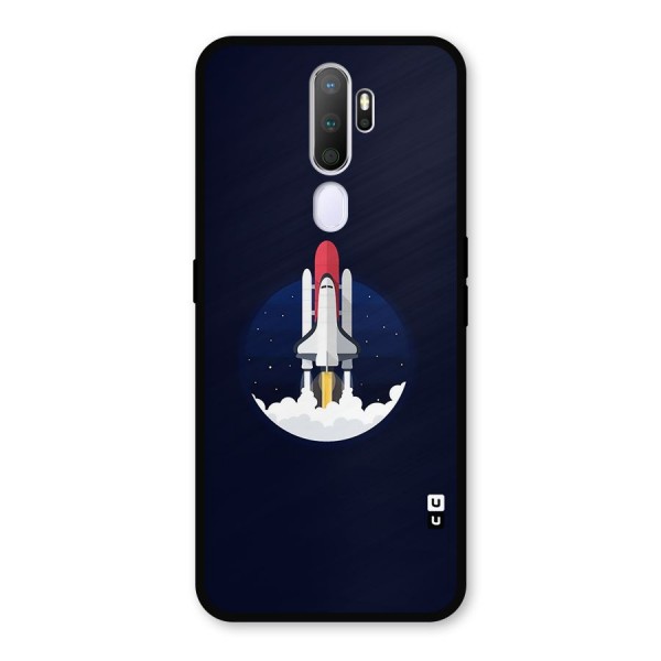 Space Rocket Minimal Metal Back Case for Oppo A9 (2020)