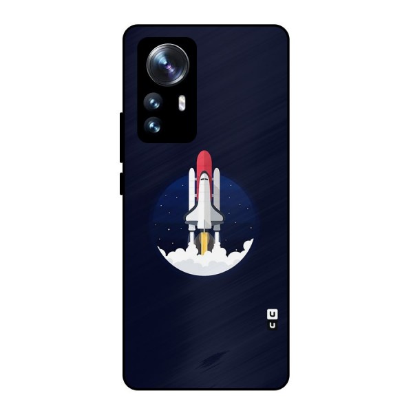 Space Rocket Minimal Metal Back Case for Xiaomi 12 Pro