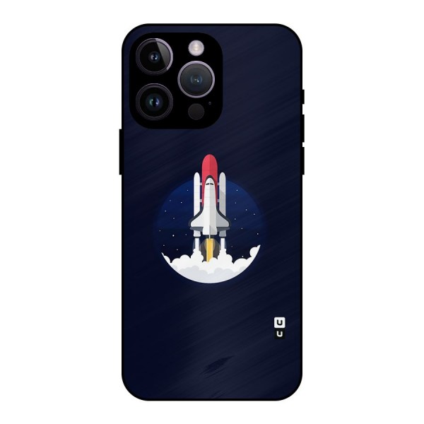 Space Rocket Minimal Metal Back Case for iPhone 14 Pro Max