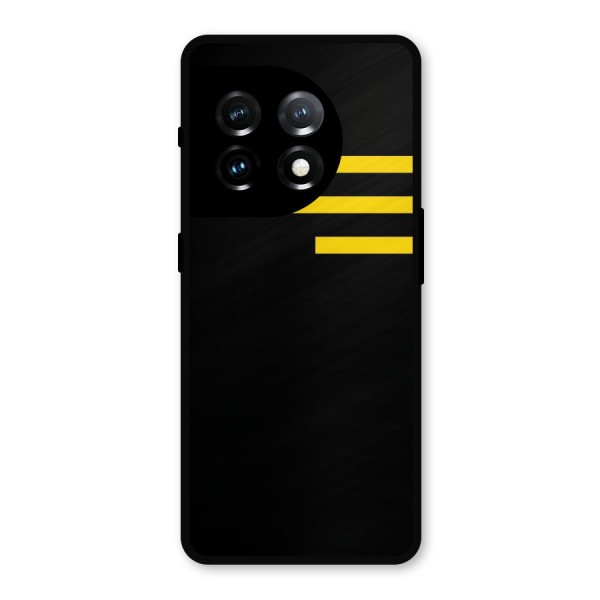 Sports Yellow Stripes Metal Back Case for OnePlus 11