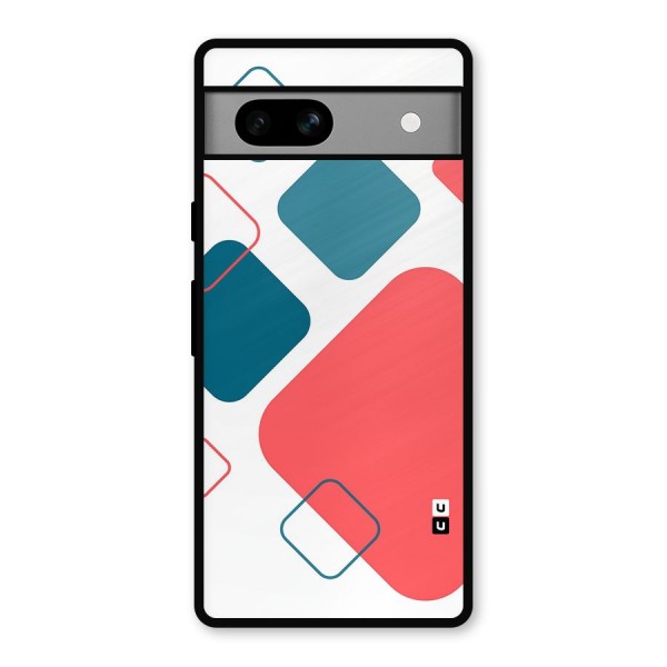 Square Pattern Beautiful Abstract Metal Back Case for Google Pixel 7a