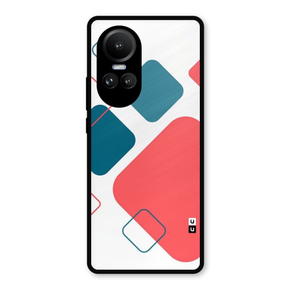 Square Pattern Beautiful Abstract Metal Back Case for Oppo Reno10