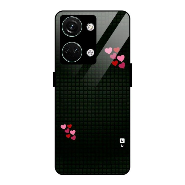 Square and Hearts Glass Back Case for Oneplus Nord 3