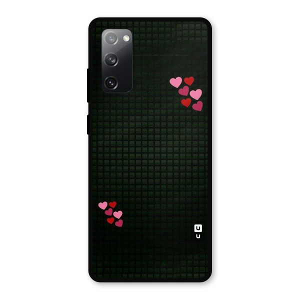 Square and Hearts Metal Back Case for Galaxy S20 FE