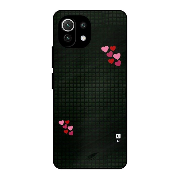 Square and Hearts Metal Back Case for Mi 11 Lite