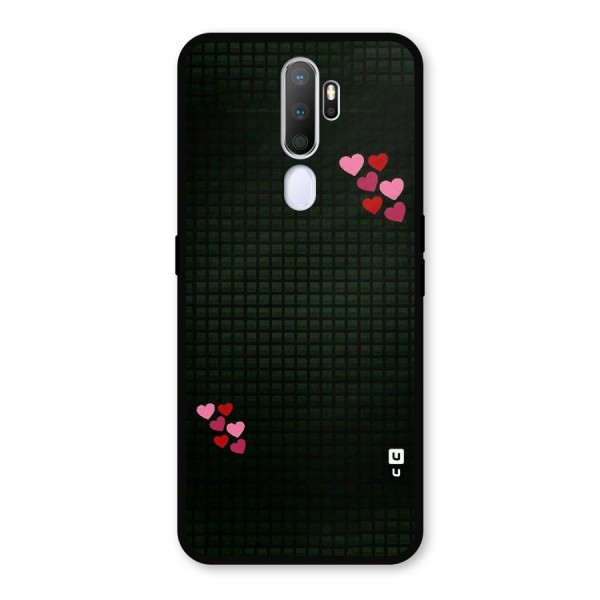 Square and Hearts Metal Back Case for Oppo A9 (2020)