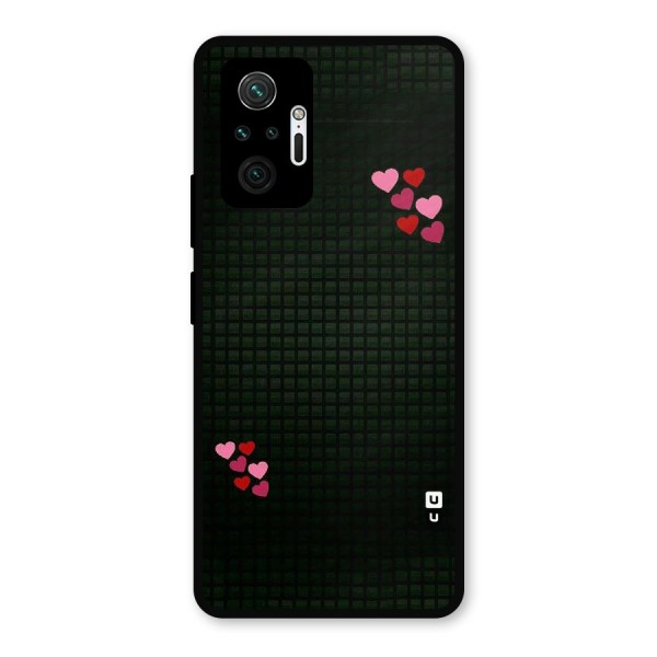 Square and Hearts Metal Back Case for Redmi Note 10 Pro