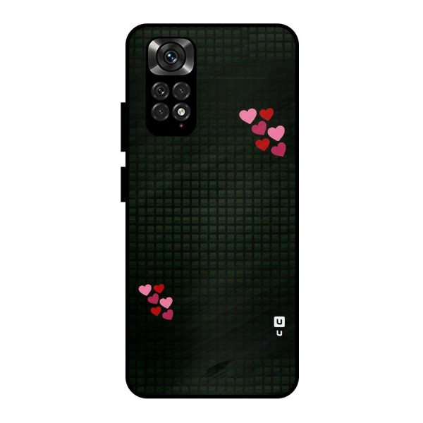 Square and Hearts Metal Back Case for Redmi Note 11 Pro