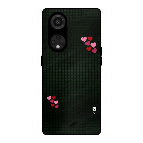 Square and Hearts Metal Back Case for Reno8 T 5G