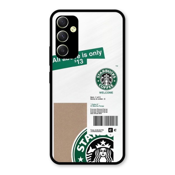 Starbucks Coffee Mocha Metal Back Case for Galaxy A34