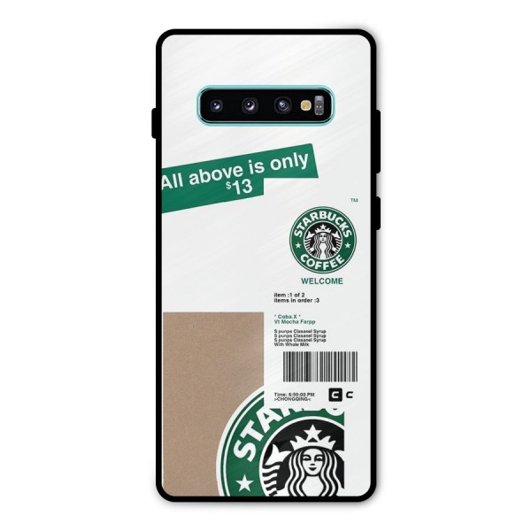 Starbucks Coffee Mocha Metal Back Case for Galaxy S10 Plus