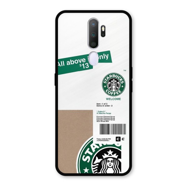 Starbucks Coffee Mocha Metal Back Case for Oppo A9 (2020)
