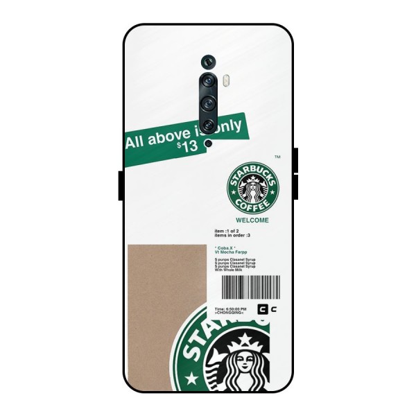 Starbucks Coffee Mocha Metal Back Case for Oppo Reno2 F