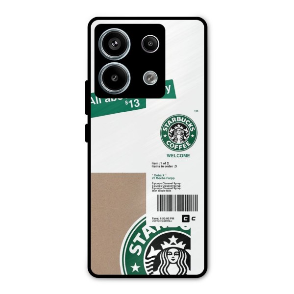 Starbucks Coffee Mocha Metal Back Case for Redmi Note 13 Pro 5G