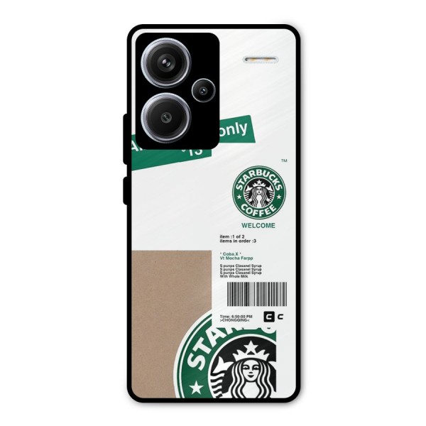 Starbucks Coffee Mocha Metal Back Case for Redmi Note 13 Pro Plus