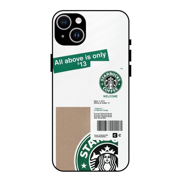 Starbucks Coffee Mocha Metal Back Case for iPhone 14 Plus